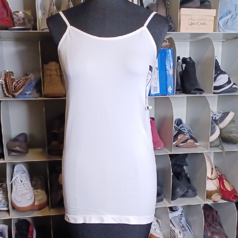 Massini White Tank Top Spaghetti Strap Camisole